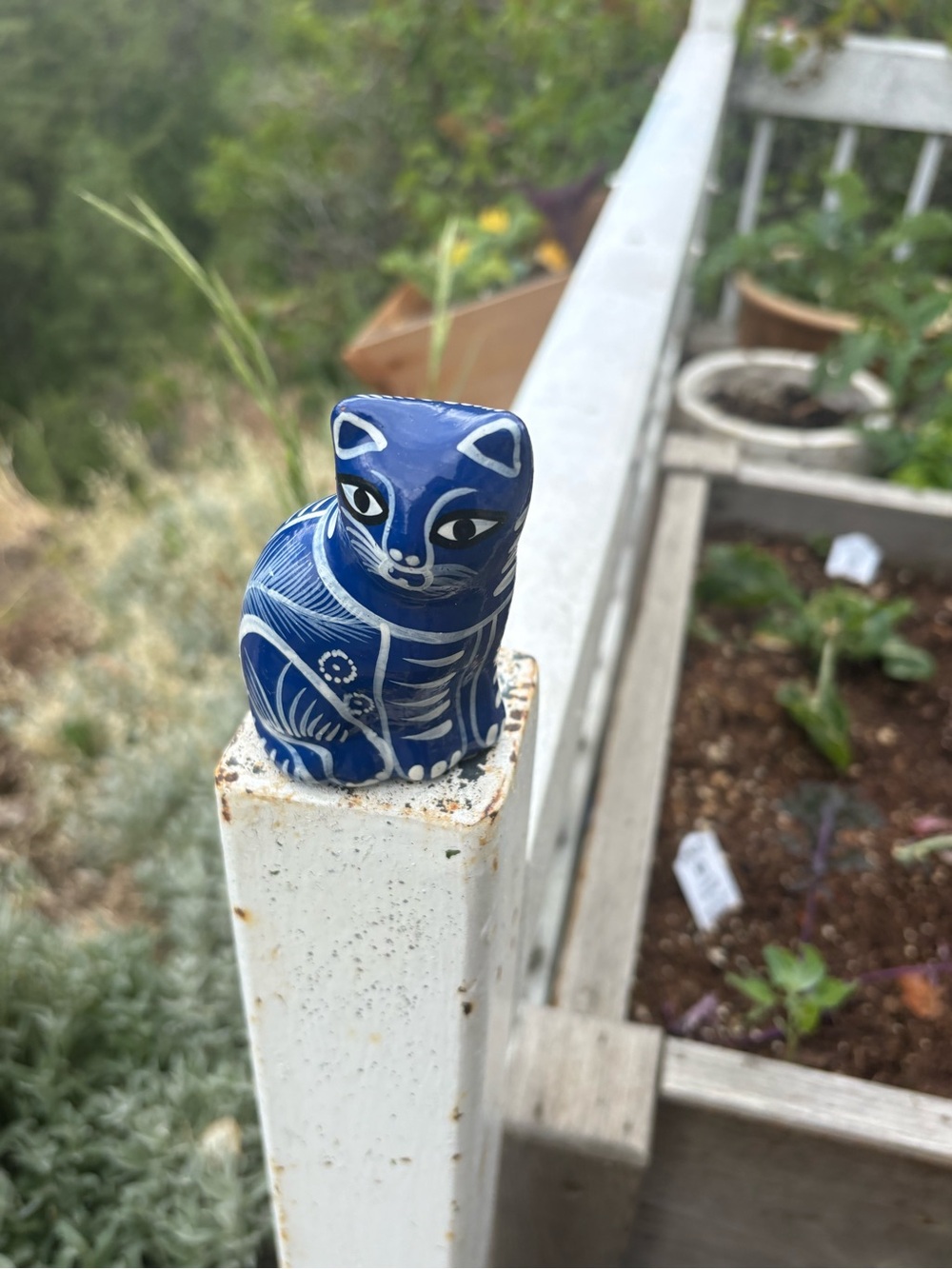 Cute  Whimsical  Mexican Cat Figurine